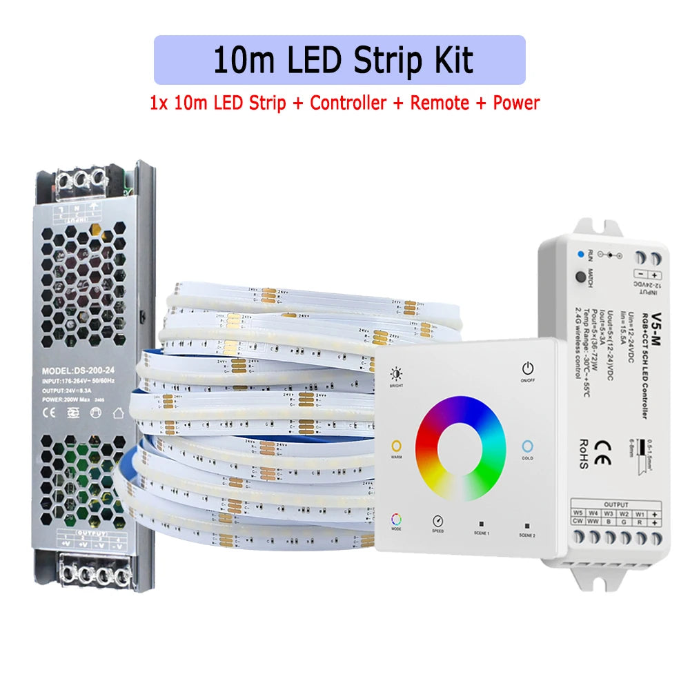 COB RGB+CCT LED Strip Flexible Dimmable Room Liner Light