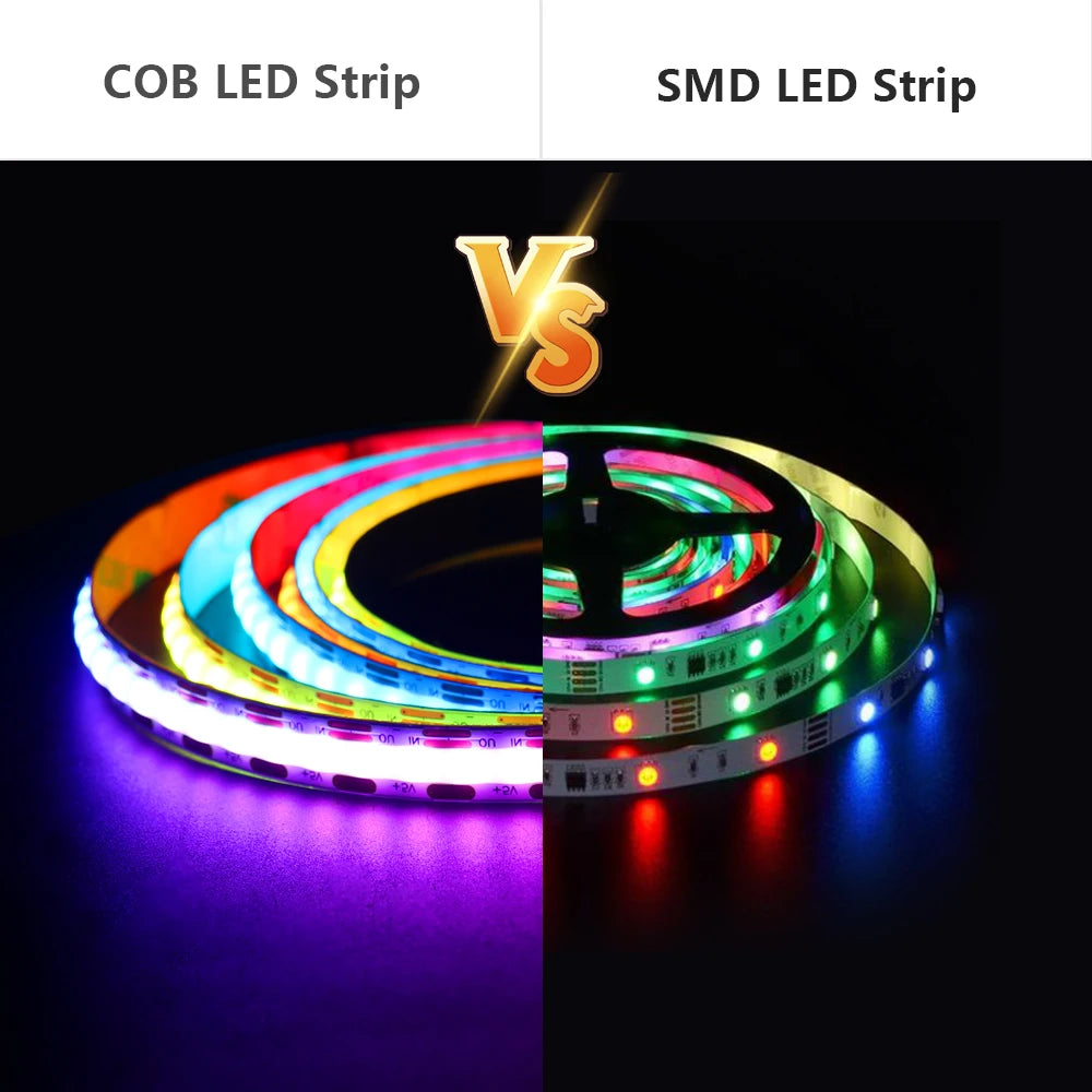 Full Color COB Smart LED Strip Light DC 5V 12V Individually