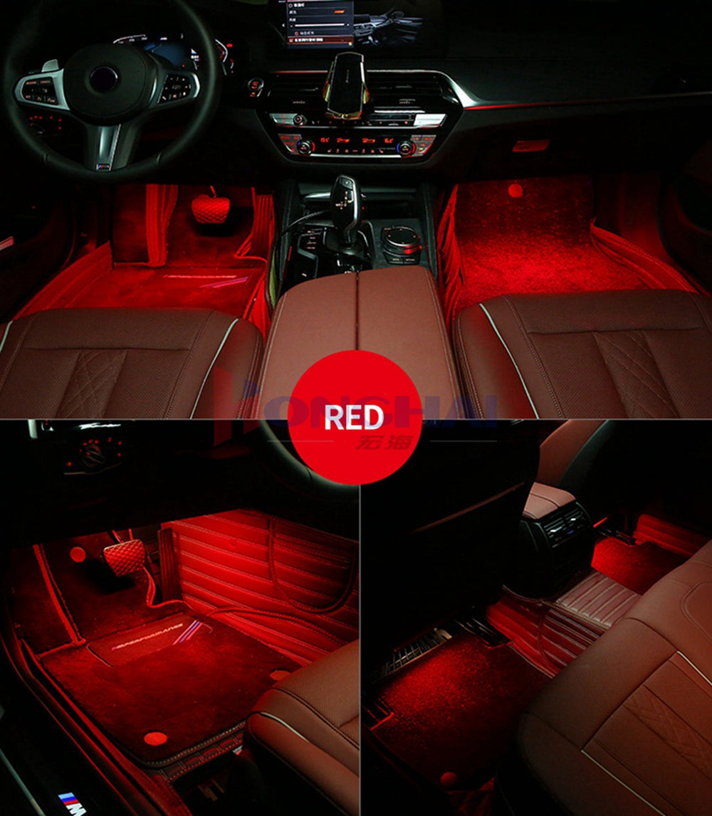 LED RGB Car Foot Ambient Light with USB Cigarette Automotive