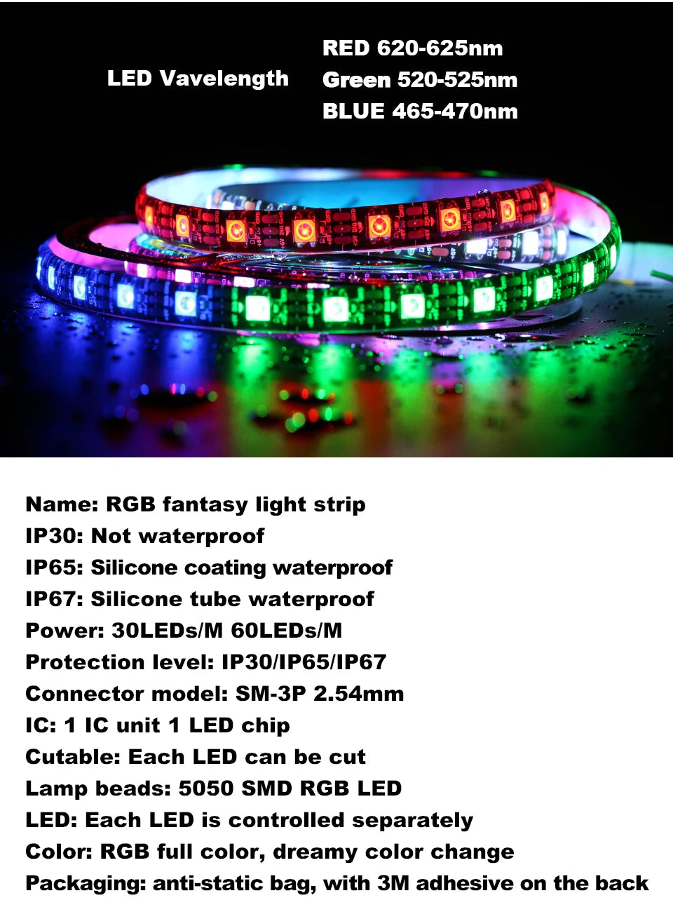 WS2812B Led Lights DC5V RGB Led Strip Light Individually Addressable