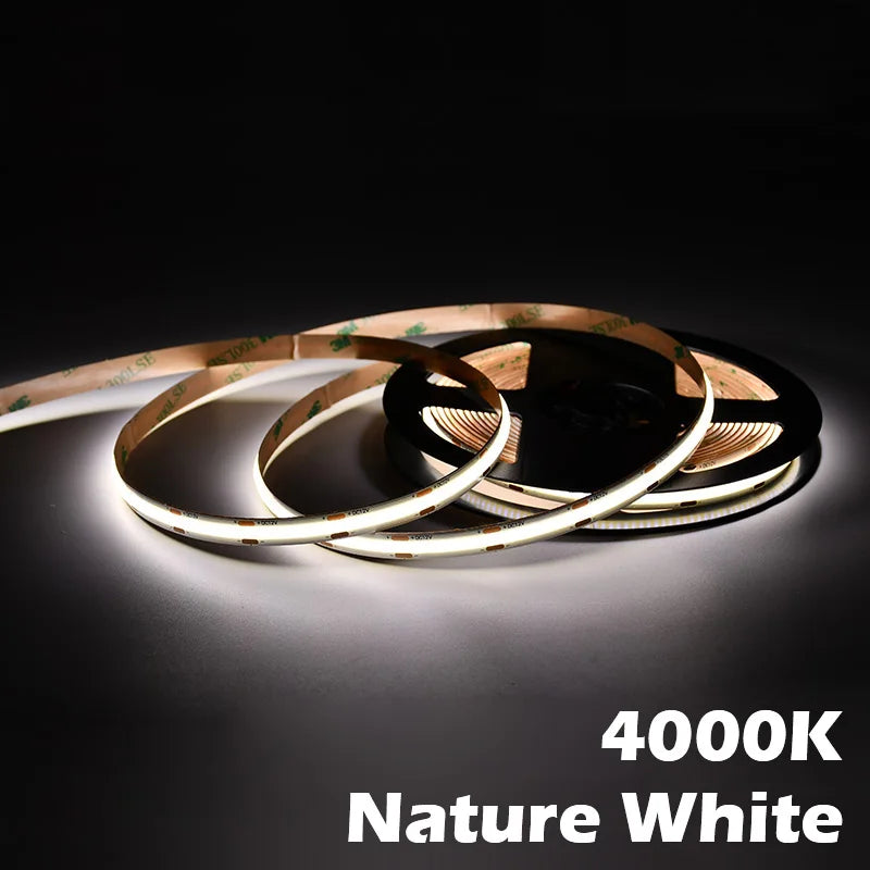 COB LED Strip Lights 320 480 LEDs Flexible 5mm 8mm FOB Tape Light
