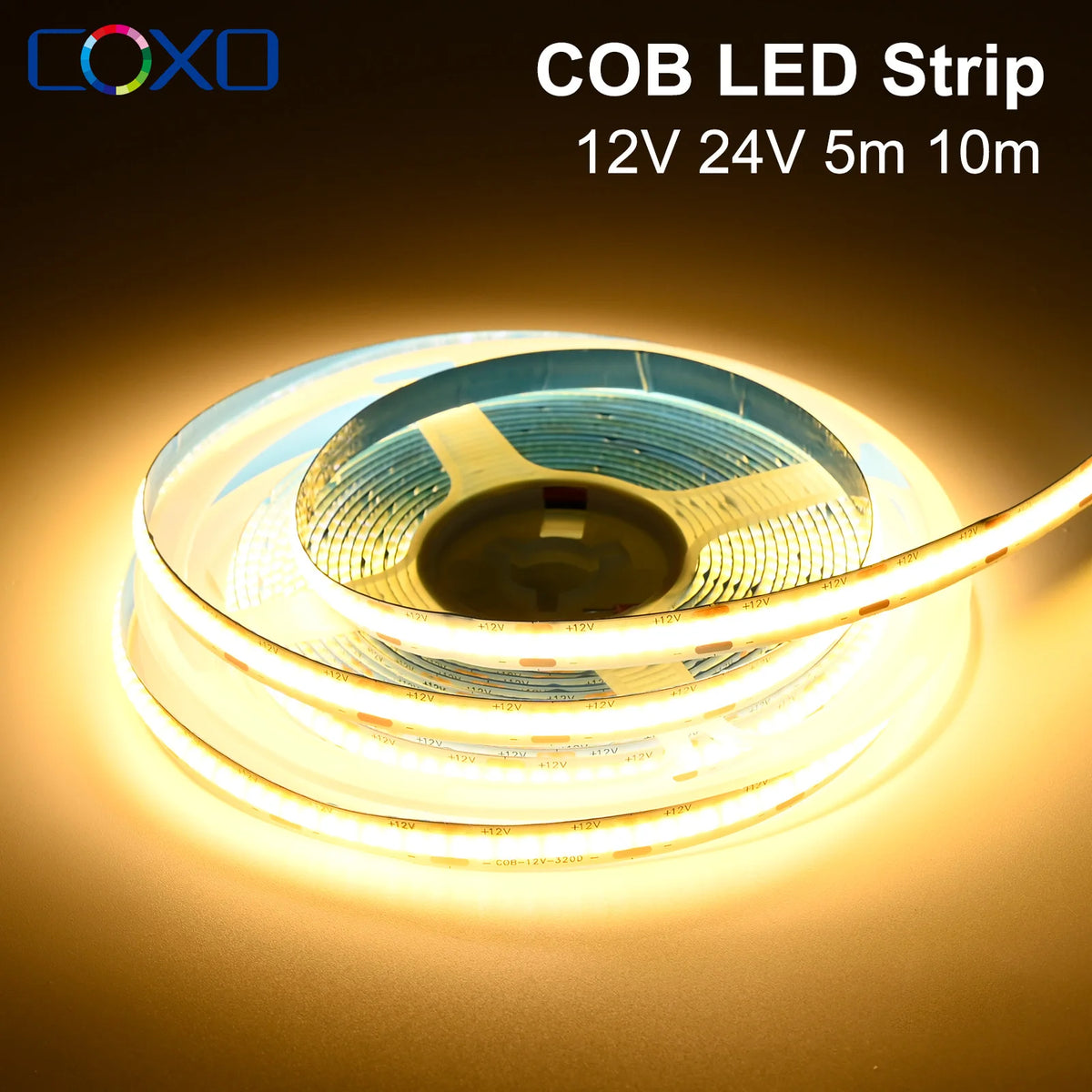COB LED Strip Lights High Density Flexible LED Ribbon Tape