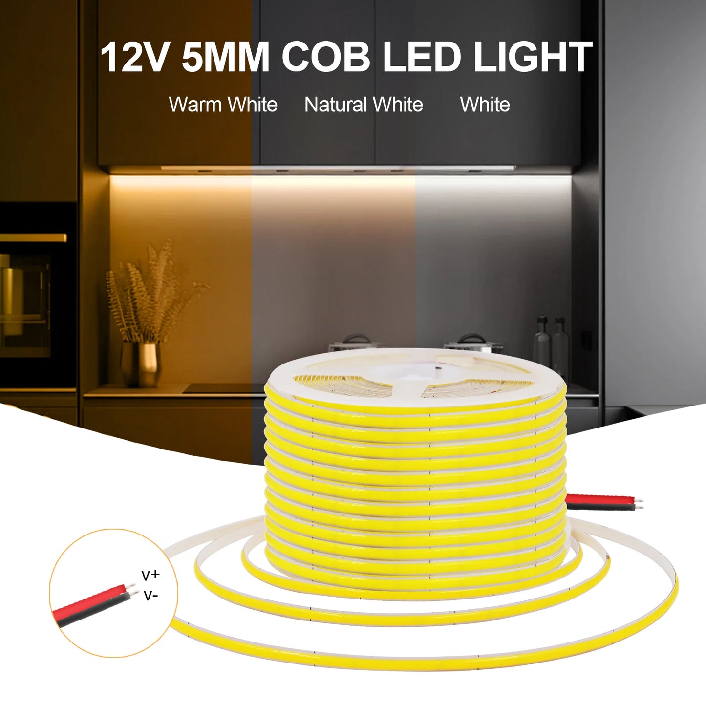 DC 12V COB LED Strip Light for Home Decor TV Backlight Rope