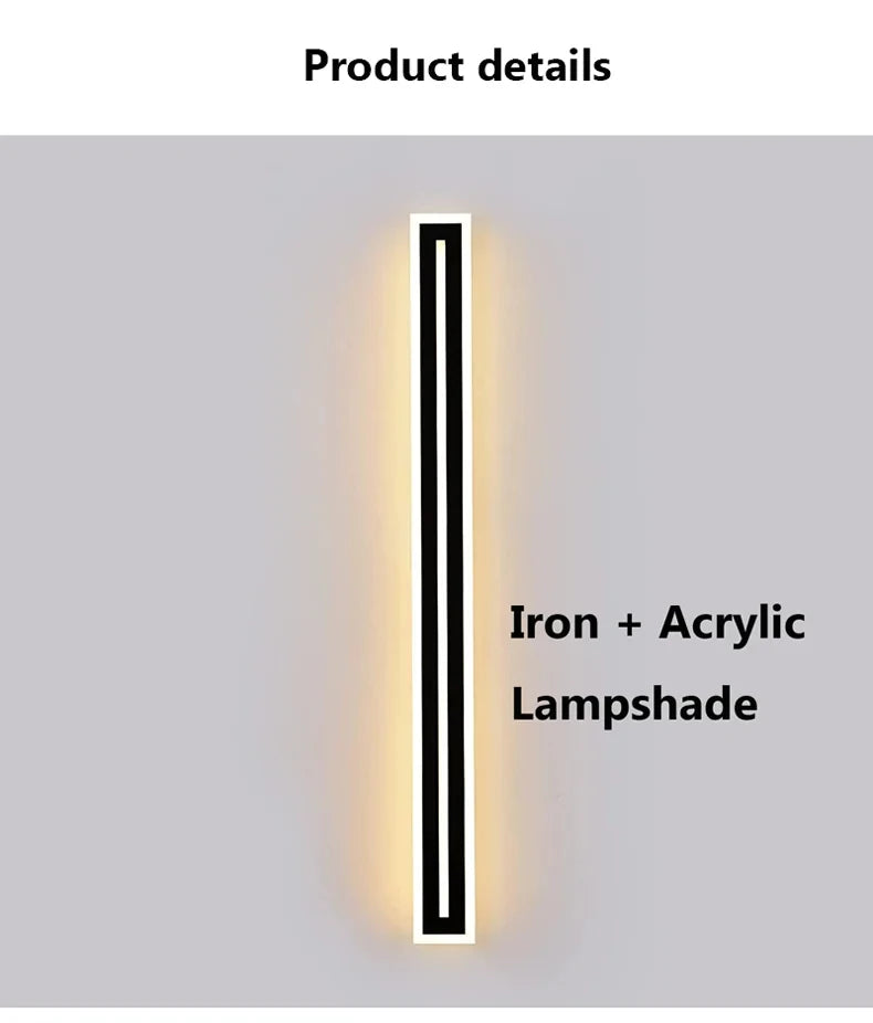 Outdoor waterproof IP65LED long strip wall lamp modern