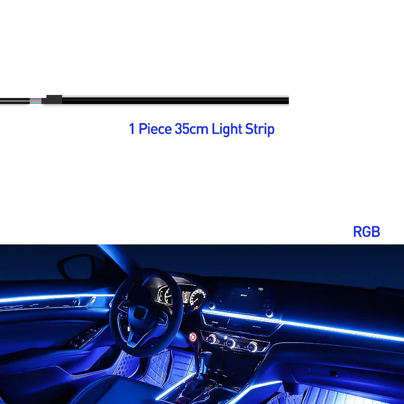 18 in 1 Car Ambient Light 64 Color Acrylic Strips App Control