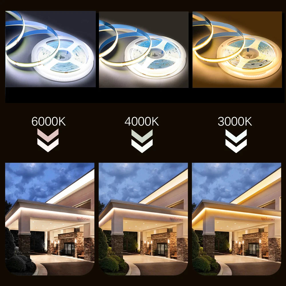 COB LED Strip Light High Density Flexible COB FOB LED Light