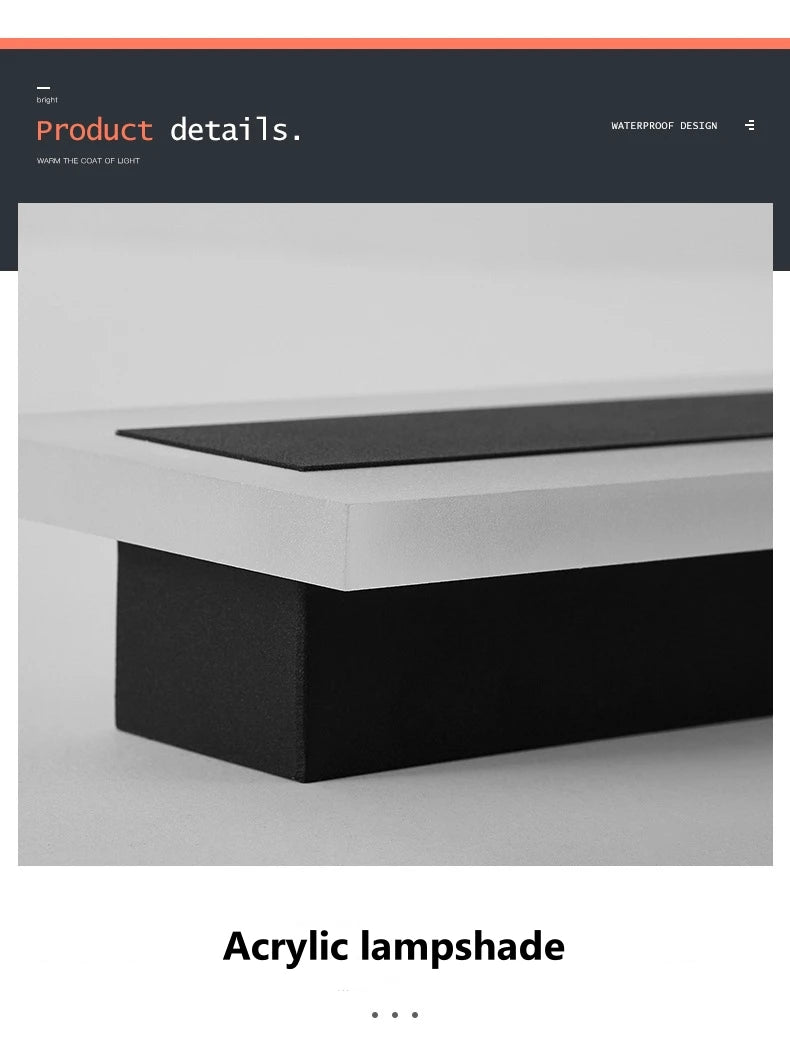 Outdoor Long Strip RGB LED Wall Lamp Remote/Tuya WiFi APP