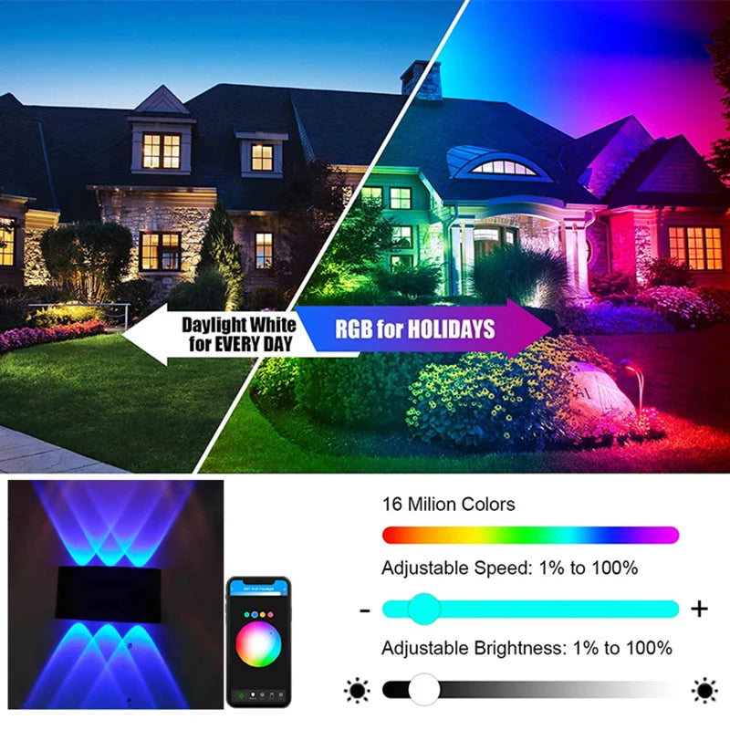 Smart RGB Outdoor Light,2700K-6500K Ambience Wall Lights