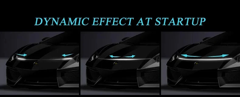 12V Scan Starting Led Car Hood Light Strip Decorative Strips Car