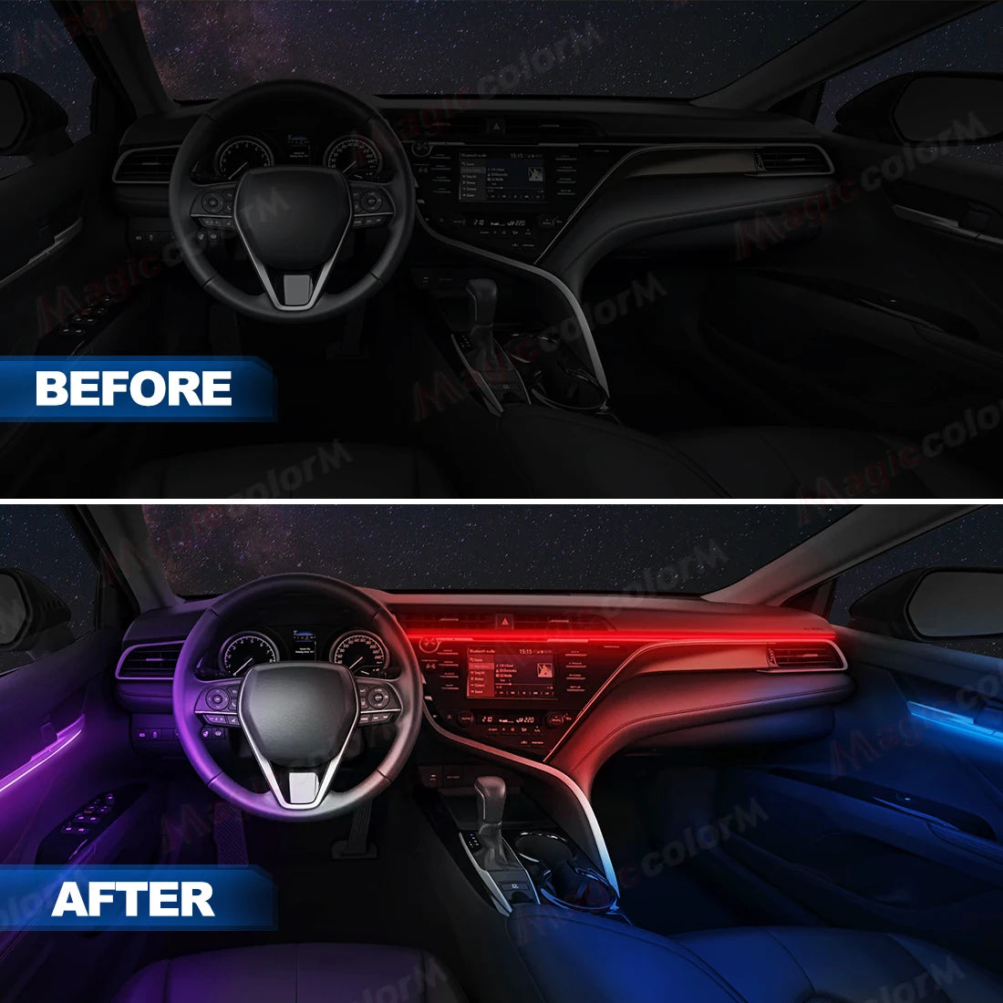 1.1M EL Wire Neon Ambient Light Car Interior Dashboard LED