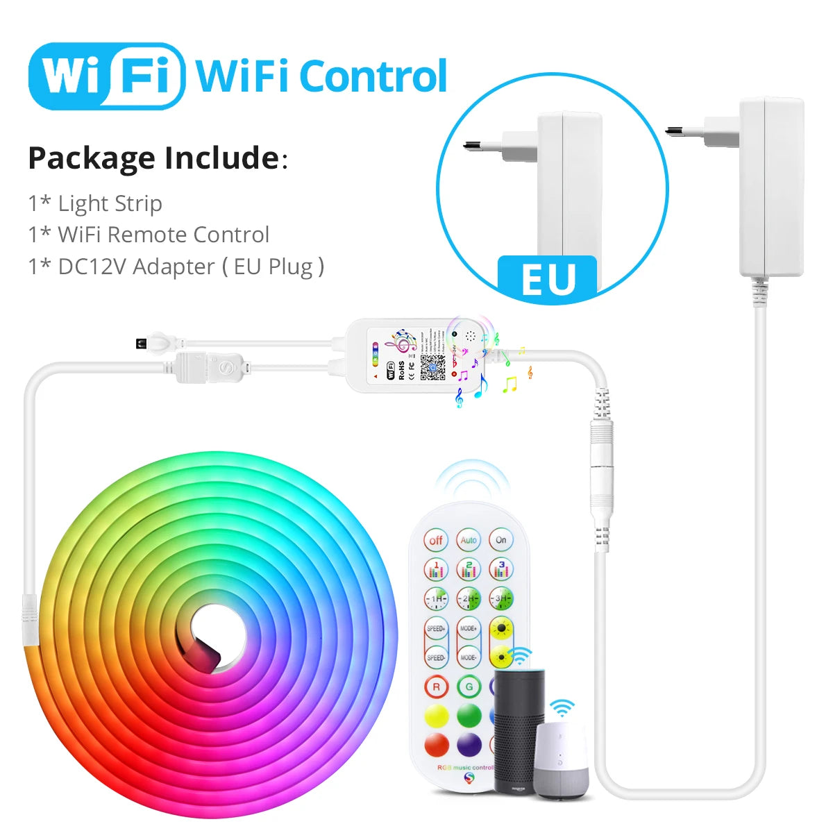 Tuya Smart Life 12V RGB Neon Light LED Strip Voice Control