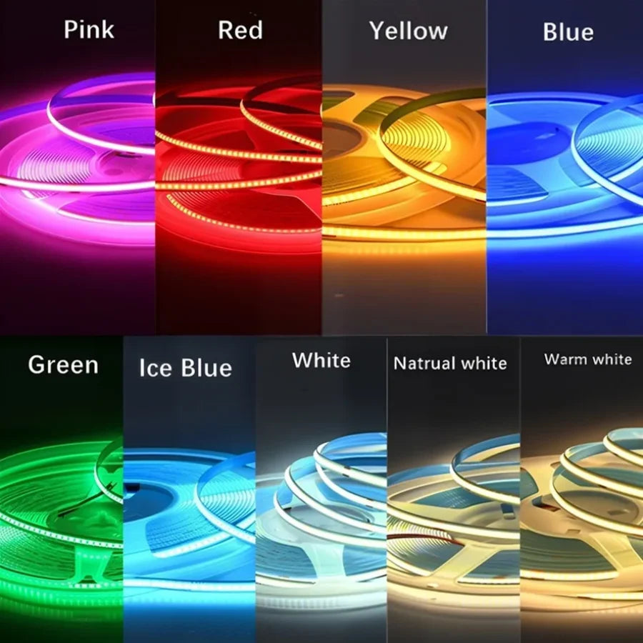 8MM COB Led Strip 5V With Motion Sensor Flexible LED Tape Battery PowereD
