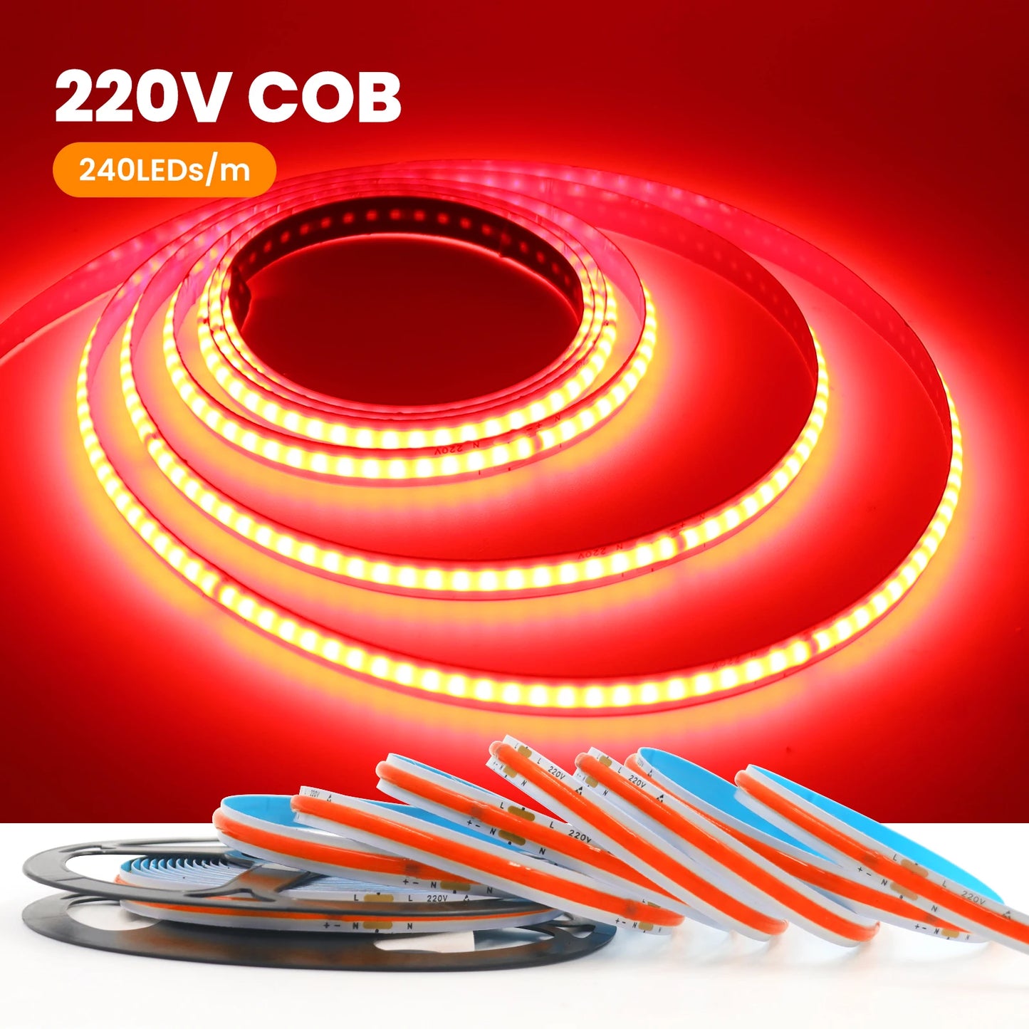 AC 220V COB Strip 240Leds/ Flexible Ribbon LED Light