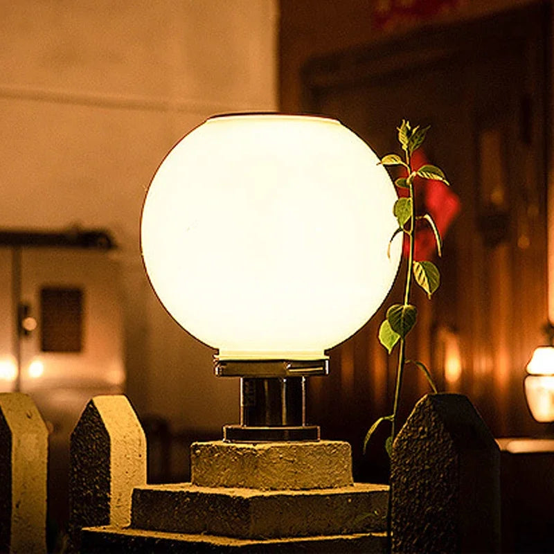 40CM LED Solar Column Head Light Courtyard Corner Light