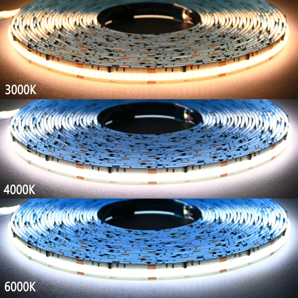 10M 20M COB Running Water Flowing LED Strip 24V Horse Racing Light