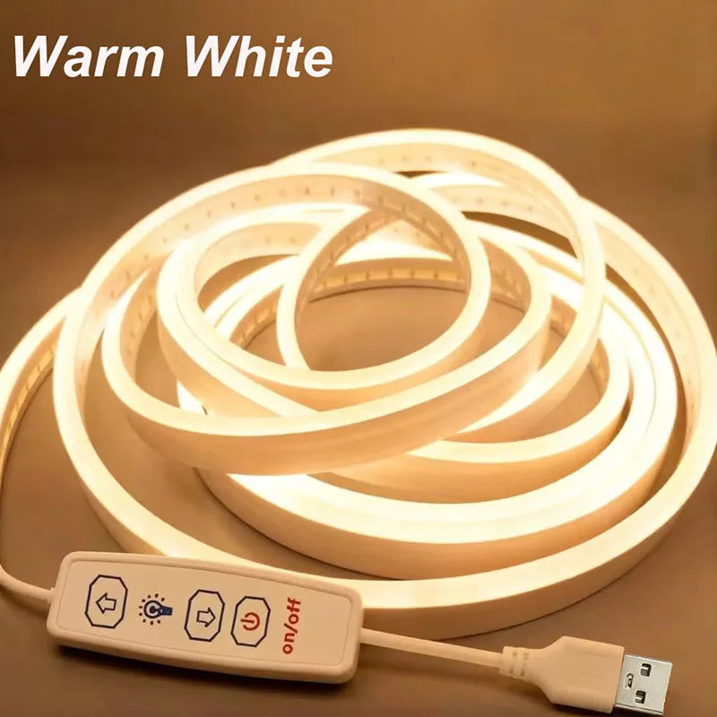 5V USB Dimmable Neon LED Strip Lights Flexible Ribbon Tape