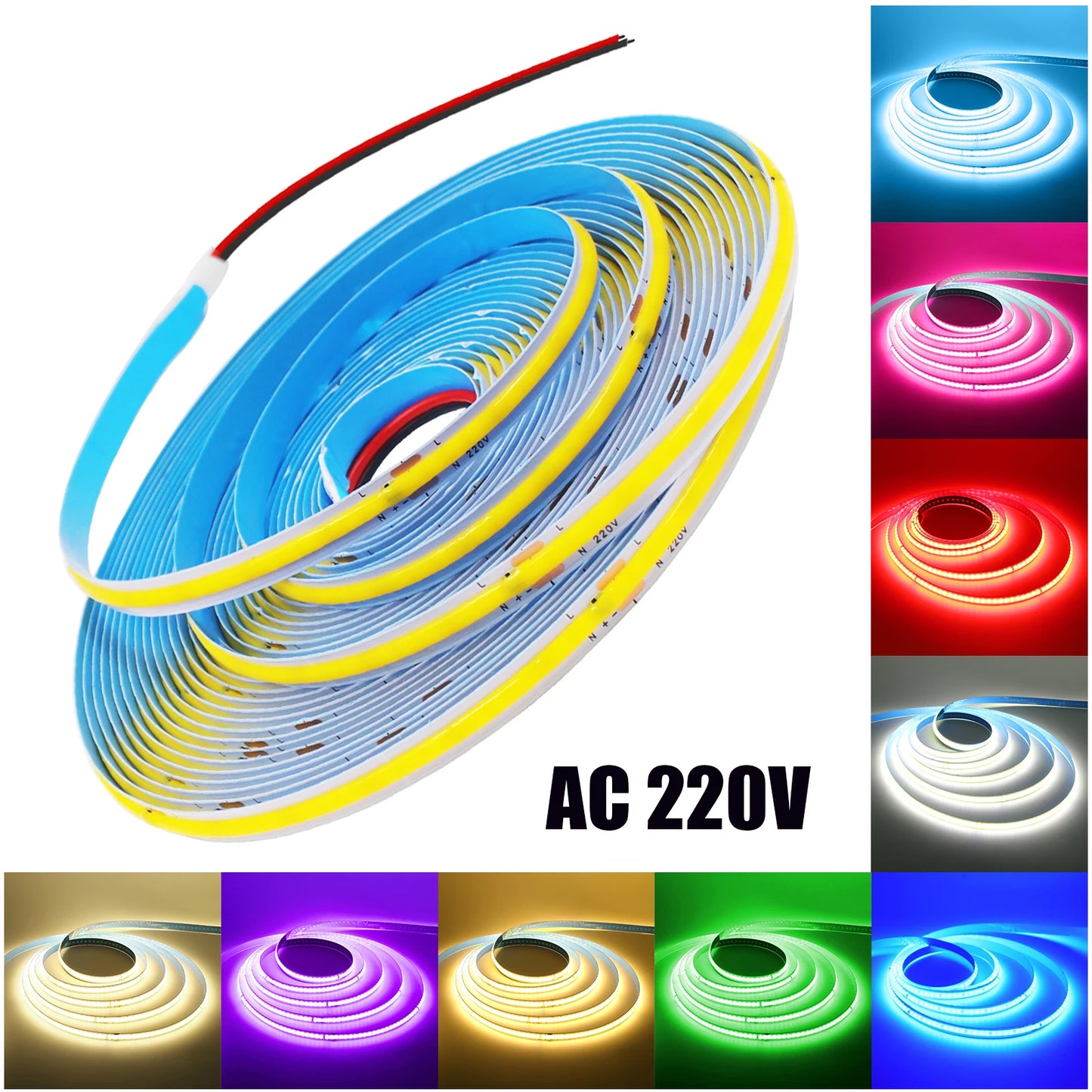 AC 220V COB Strip 240Leds/ Flexible Ribbon LED Light