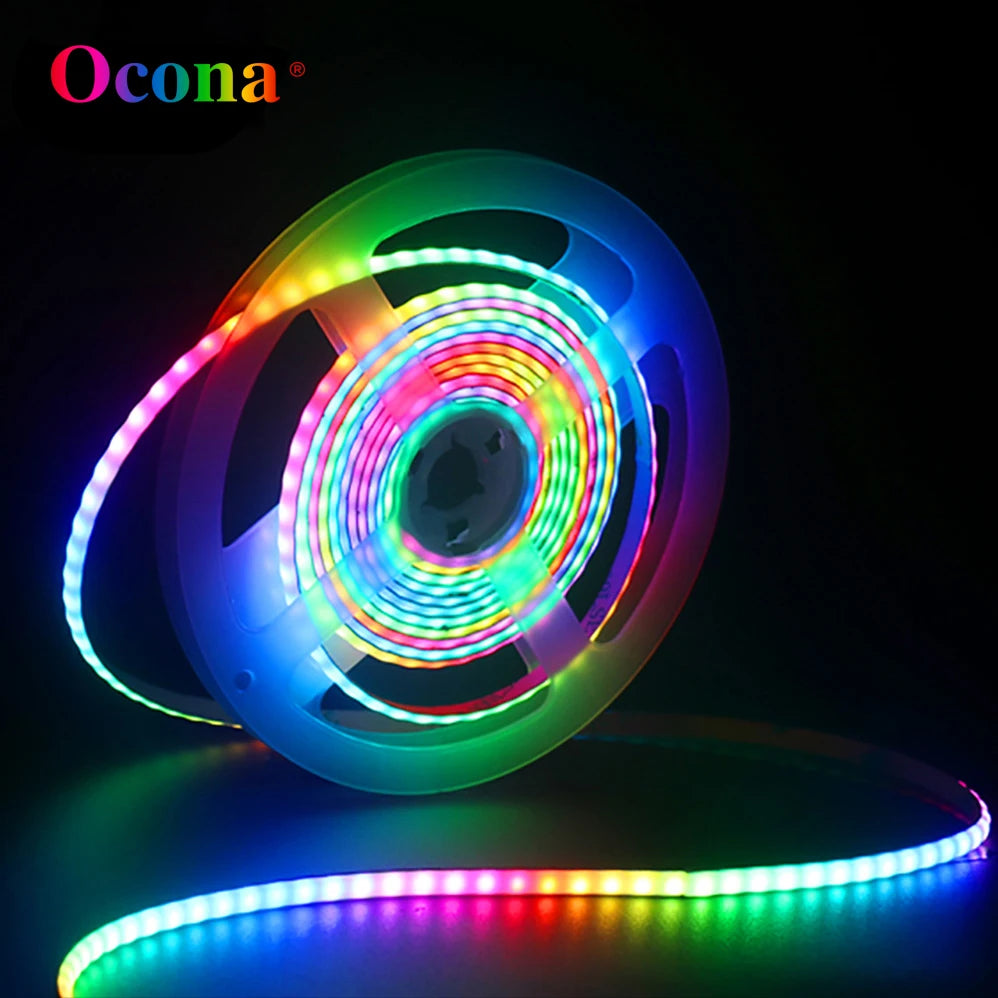 Full Color COB Smart LED Strip Light DC 5V 12V Individually