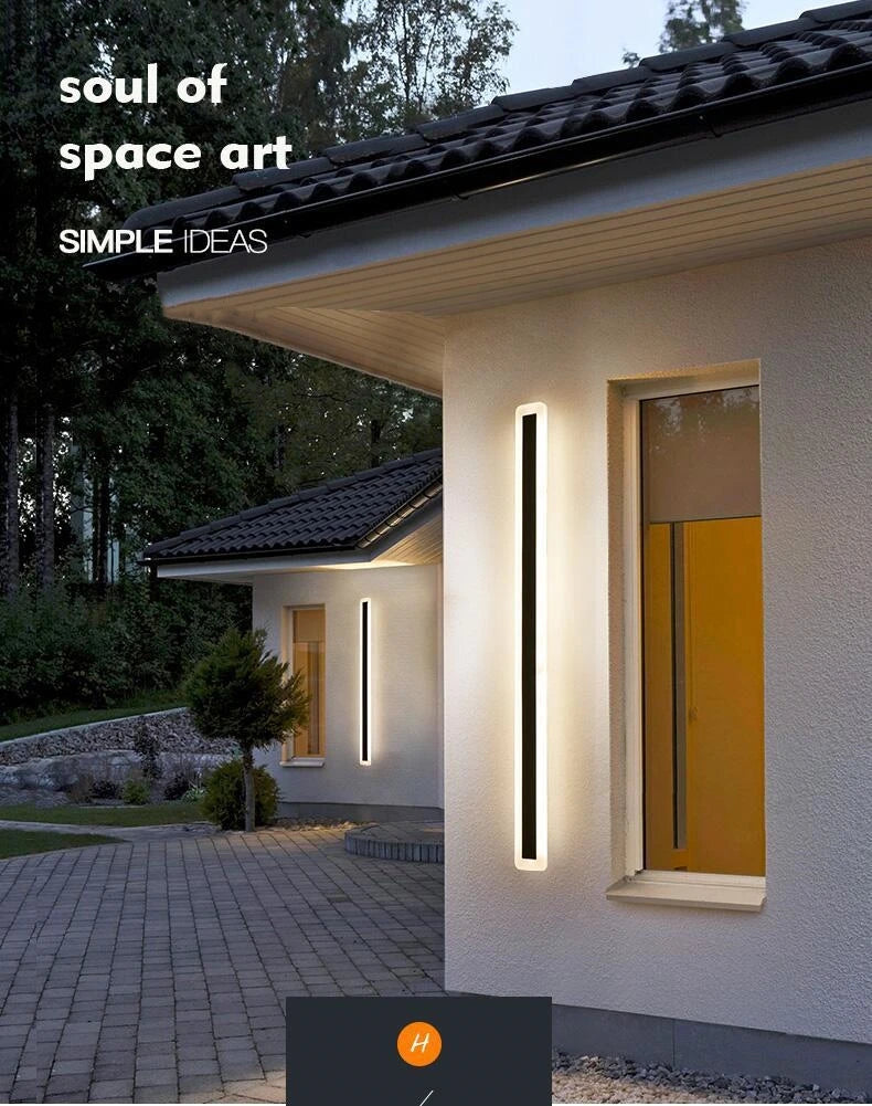 Outdoor Long Strip RGB LED Wall Lamp Remote/Tuya WiFi APP