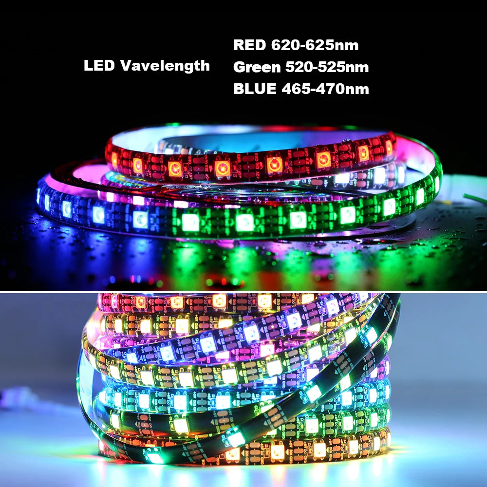 WS2812B Led Lights DC5V RGB Led Strip Light Individually Addressable