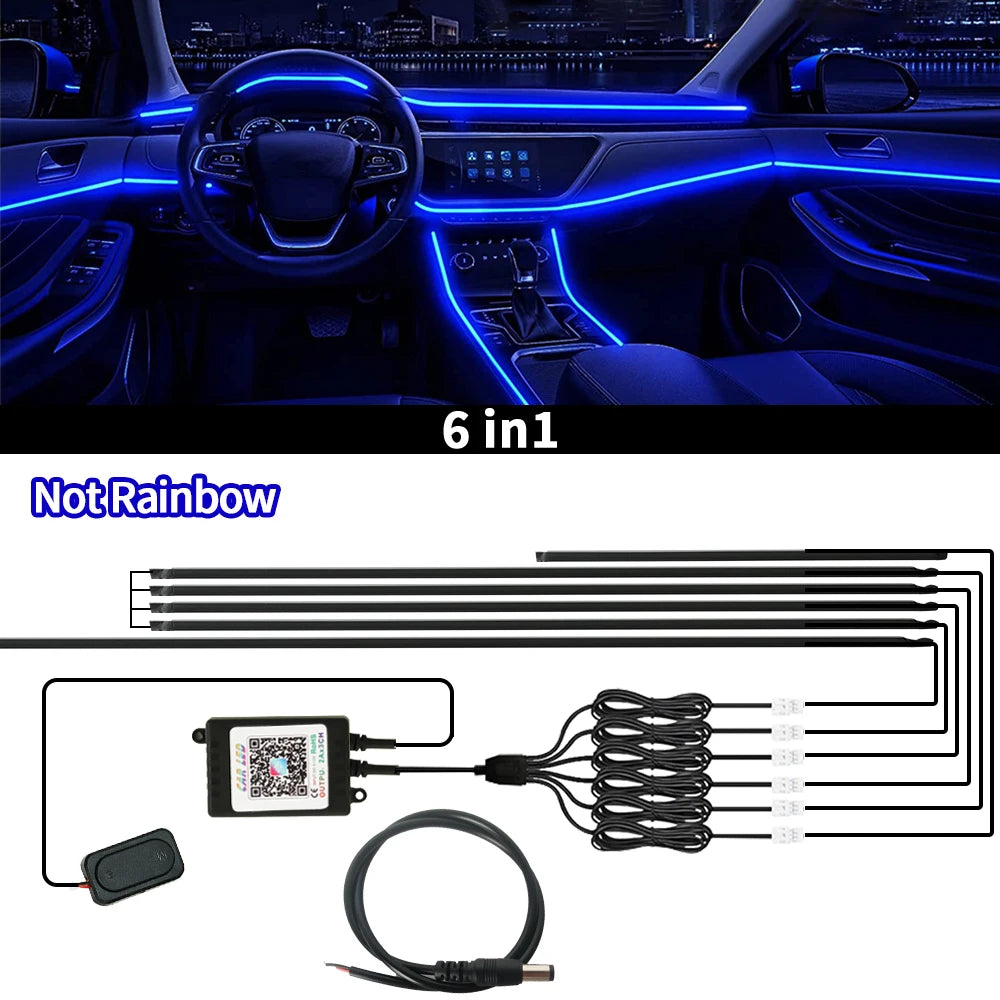 18 in 1 Car Ambient Light For BMW 64 Colors RGB LED Neon Strip