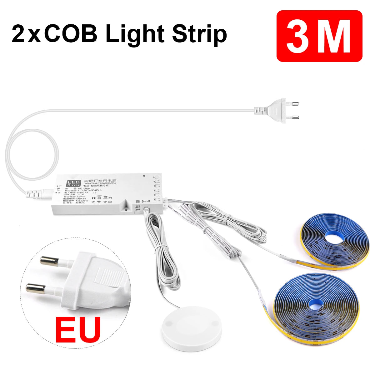 Smart Penetrable Wood COB LED Strip Touch Sensor Light