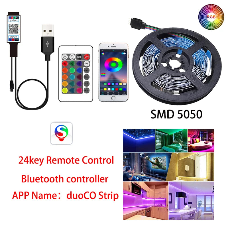 LED Strip Light 2835 5050 USB Bluetooth Flexible Lamp