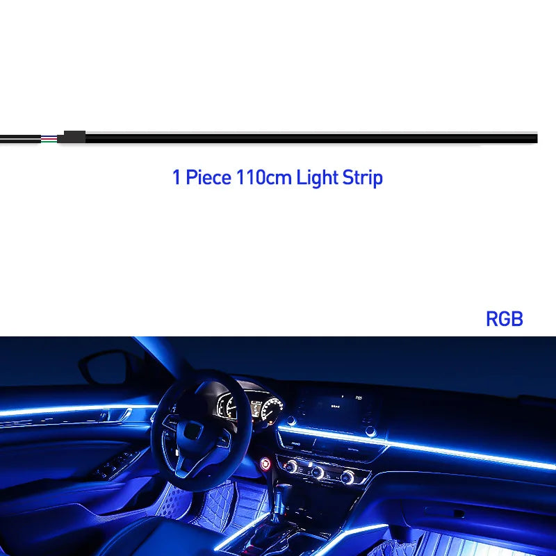18 in 1 Car Ambient Light 64 Color Acrylic Strips App Control