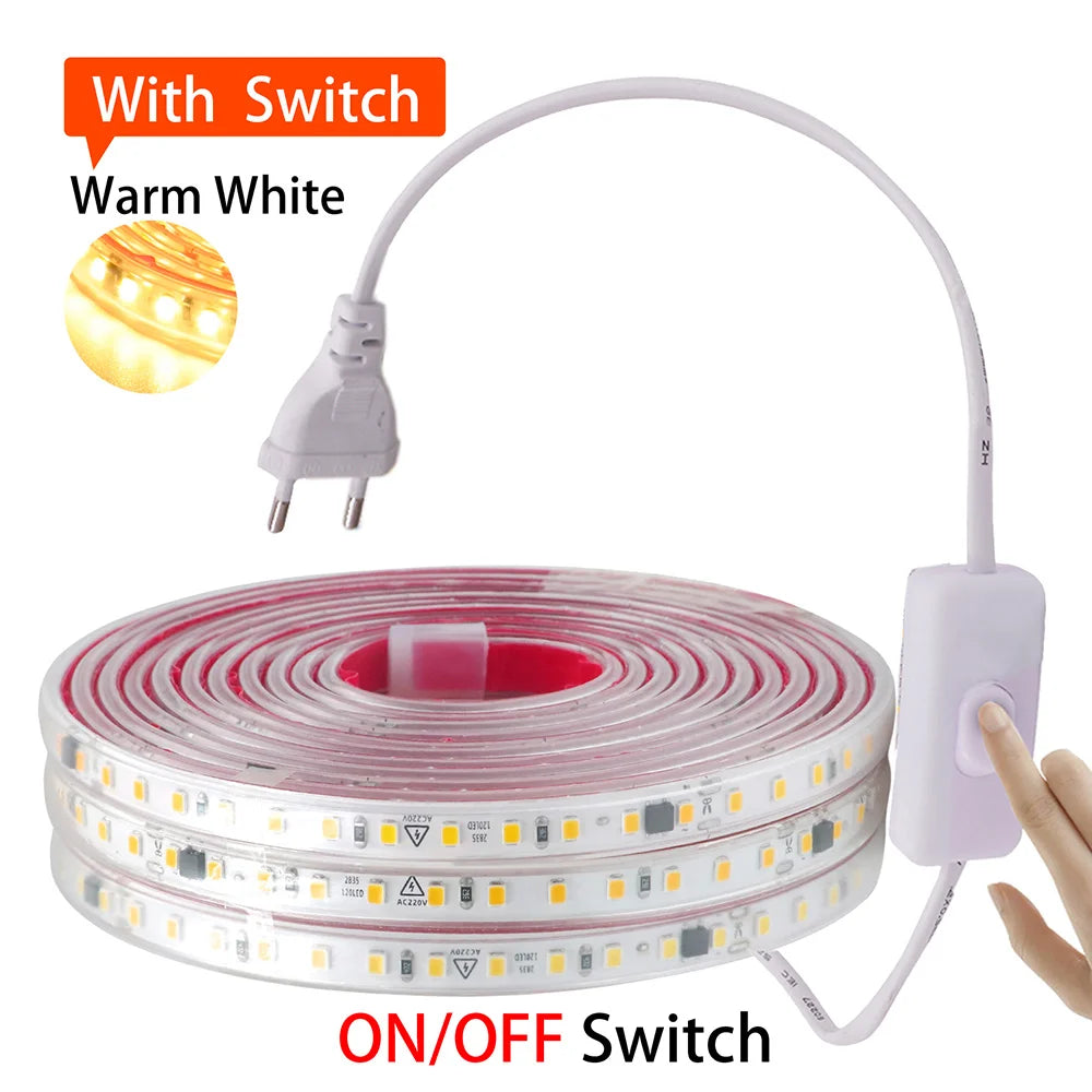 Dimmable 220V 2835 Led Strip Light with Dimmer Switch Adhesive Tape