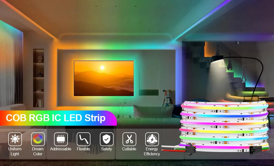SPI COB LED Strip WS2811 RGB+IC Addressable 420LEDs