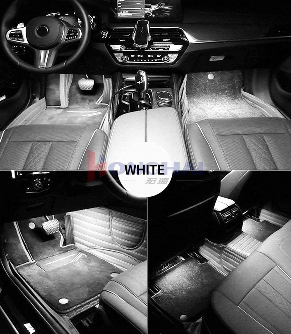 LED RGB Car Foot Ambient Light with USB Cigarette Automotive