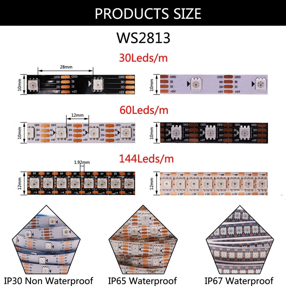 WS2811 WS2812B WS2813 WS2815 5050RGB LED Strip Lights