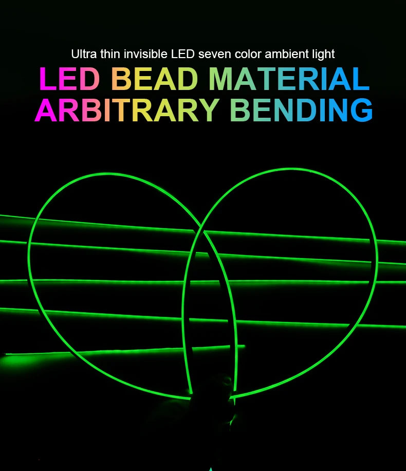 Led Car Ambient Lights App Control Optic Strip Acrylic Fiber