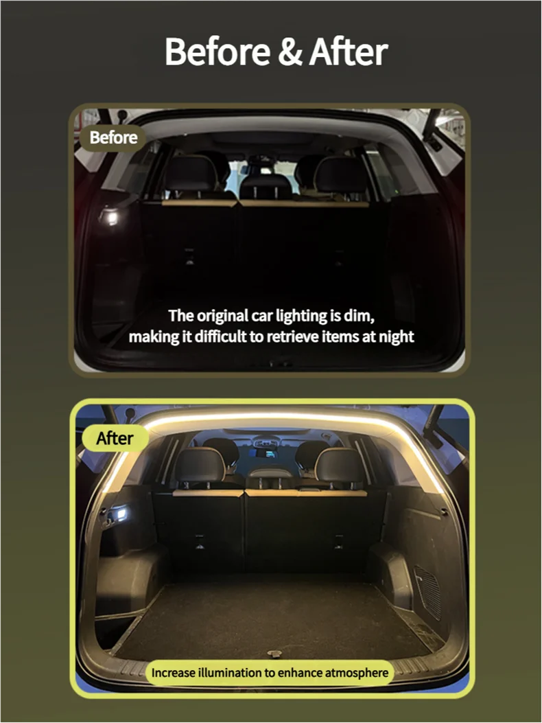 Car Trunk Led Light Hidden Flexible Light Strip