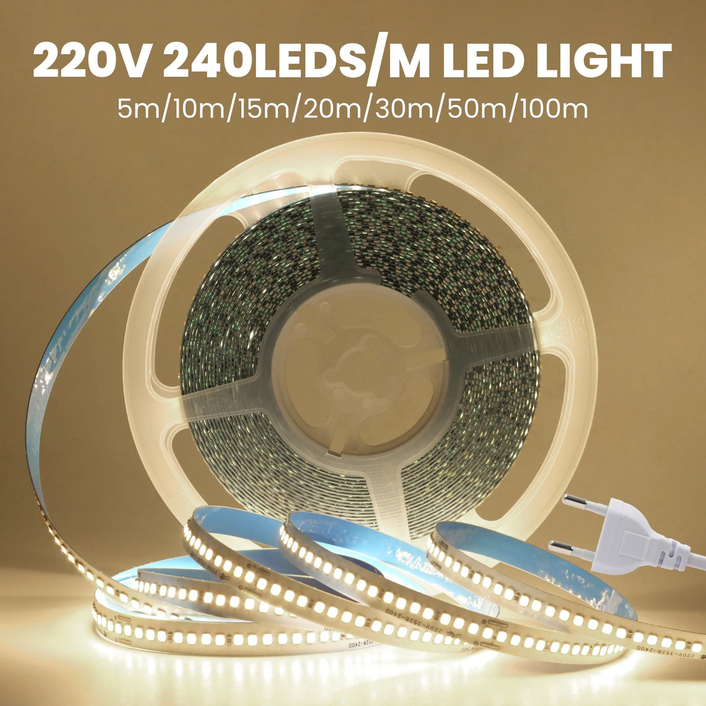 LED Strip Lights 220V 110V with EU US Plug High Bright