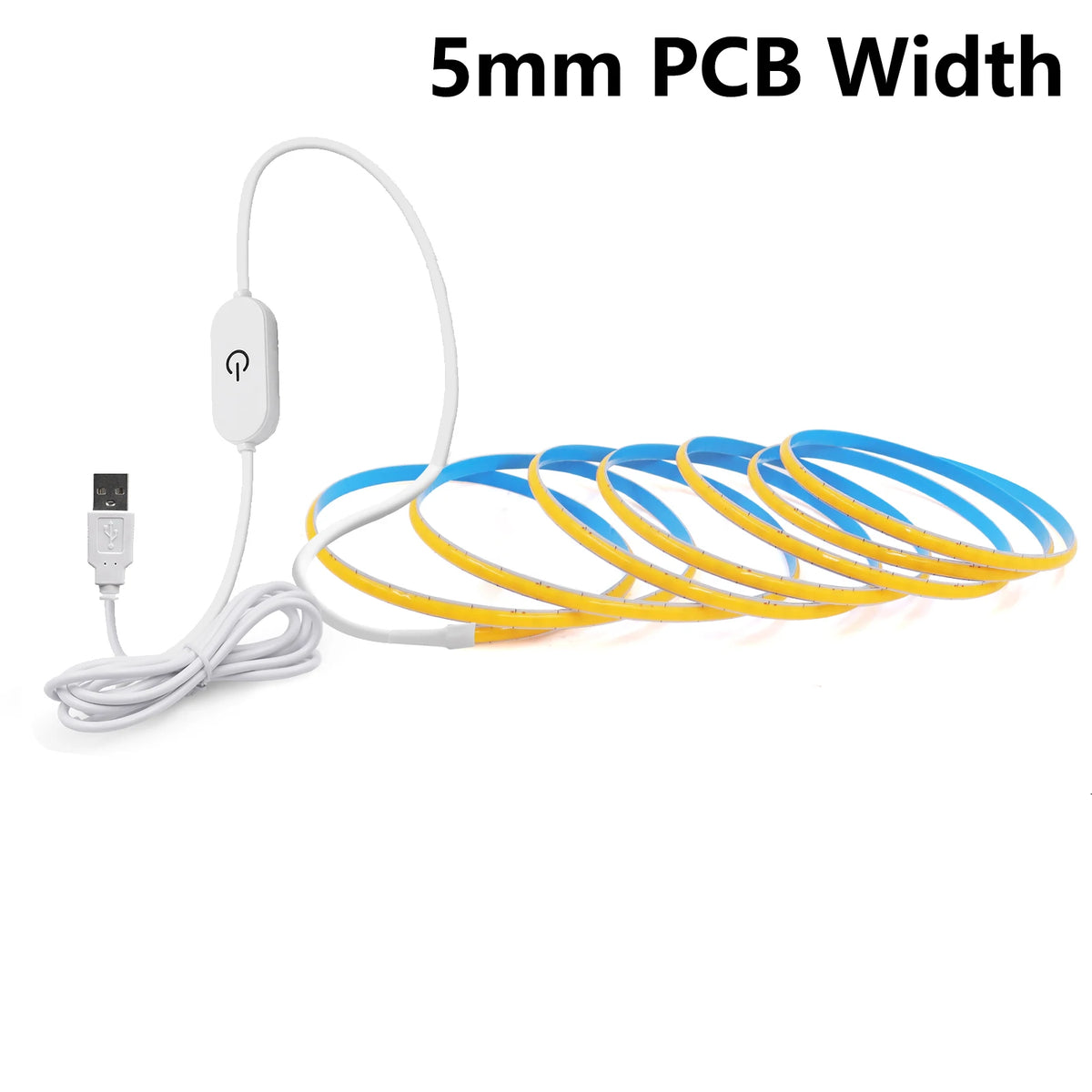 COB LED Strip with Touch Switch 5V USB Flexible Tape