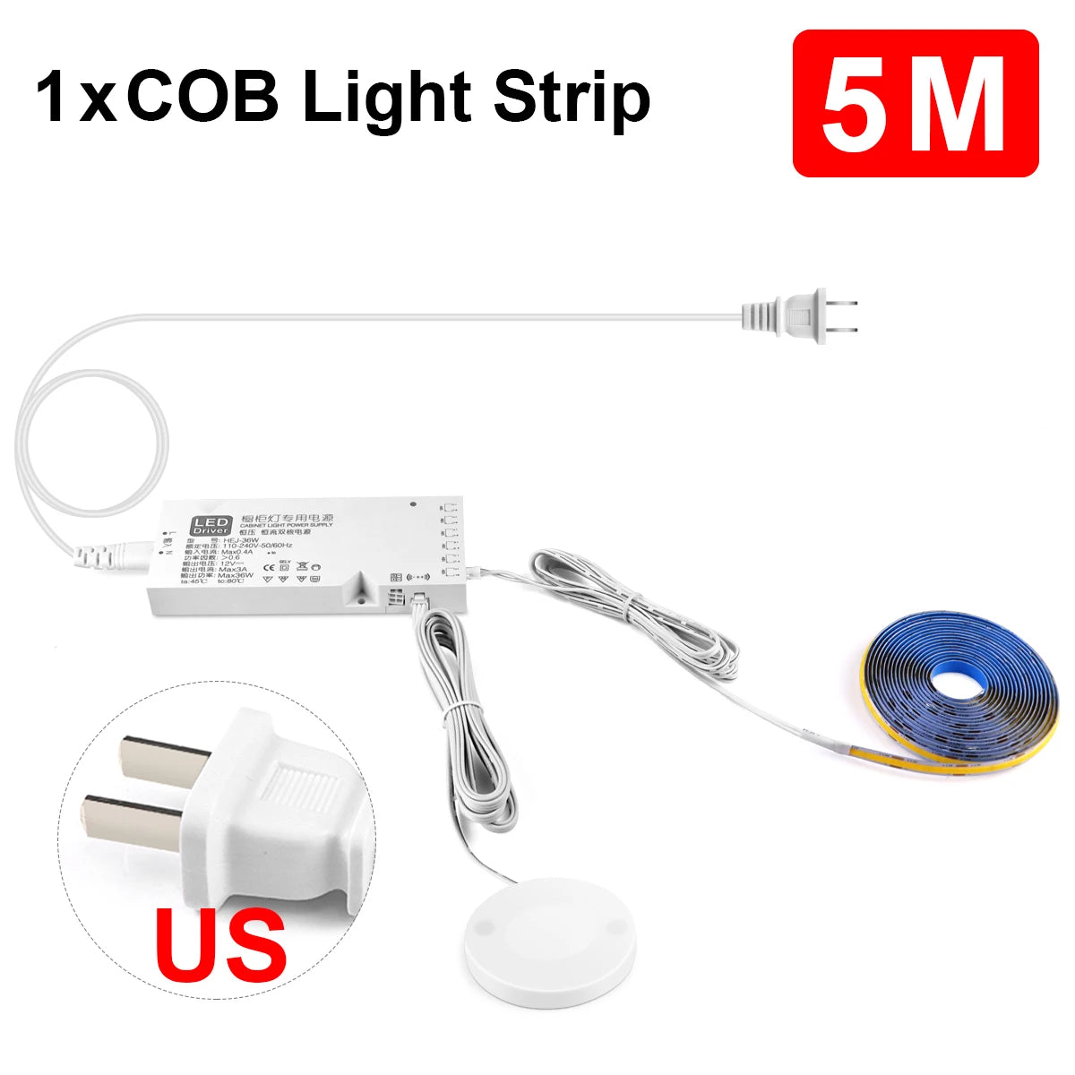 Smart Penetrable Wood COB LED Strip Touch Sensor Light