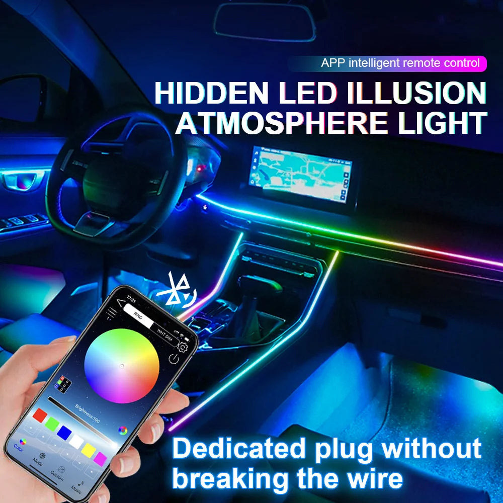 18 in 1 Led Car Ambient Lights 213 64 Color RGB