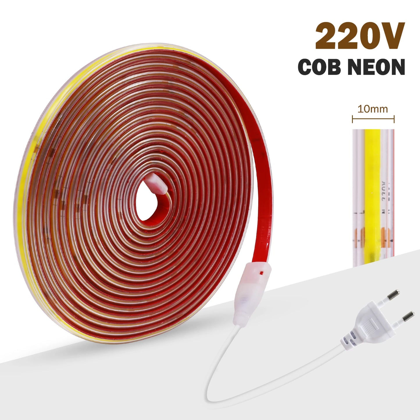 220V COB LED Strip IP65 Waterproof Flexible Tape Light