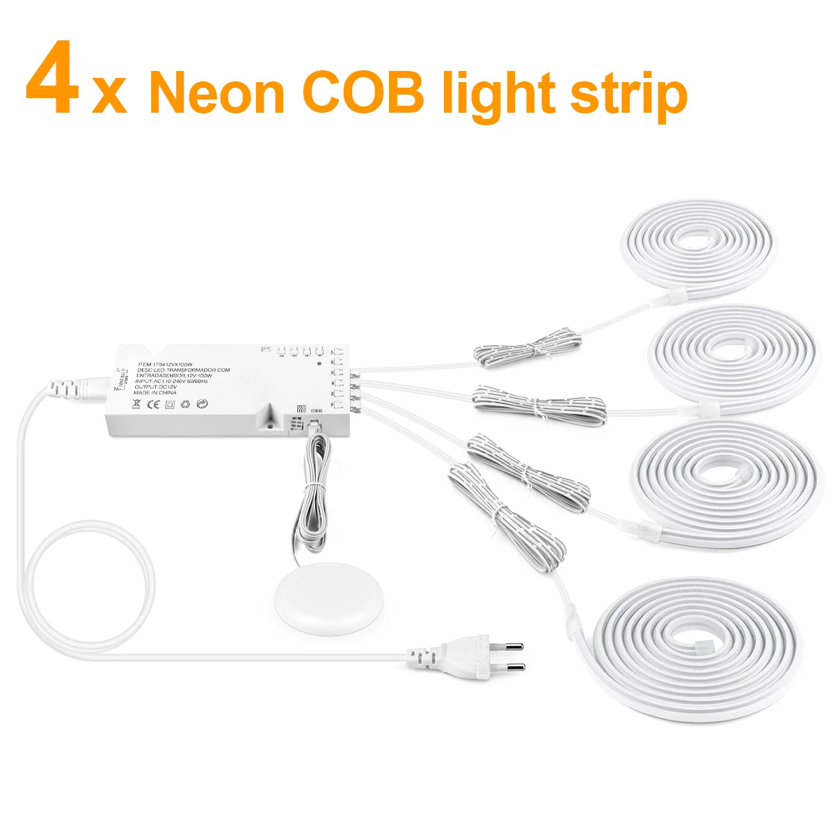 1-5Pcs Groups Neon Cob LED Strip Lights with Penetrable Wood