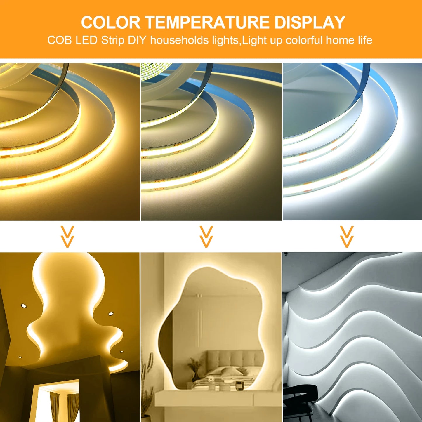 COB Strip Light 8MM 320Leds/M High Density Linear Lighting