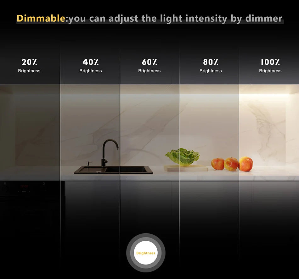 COB CCT LED Strip Lights 608 LEDs/m High Density Flexible Dimmable
