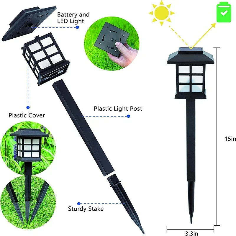 2/4/6/8Pcs Solar LED Pathway Lights Outdoor Waterproof