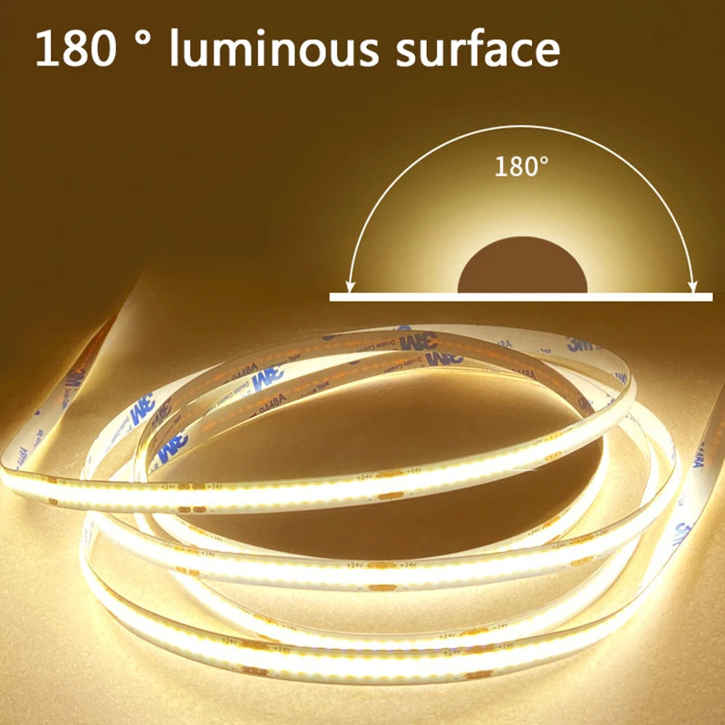 5V COB Strip Lights Switch Control USB Flexible Diode Tape