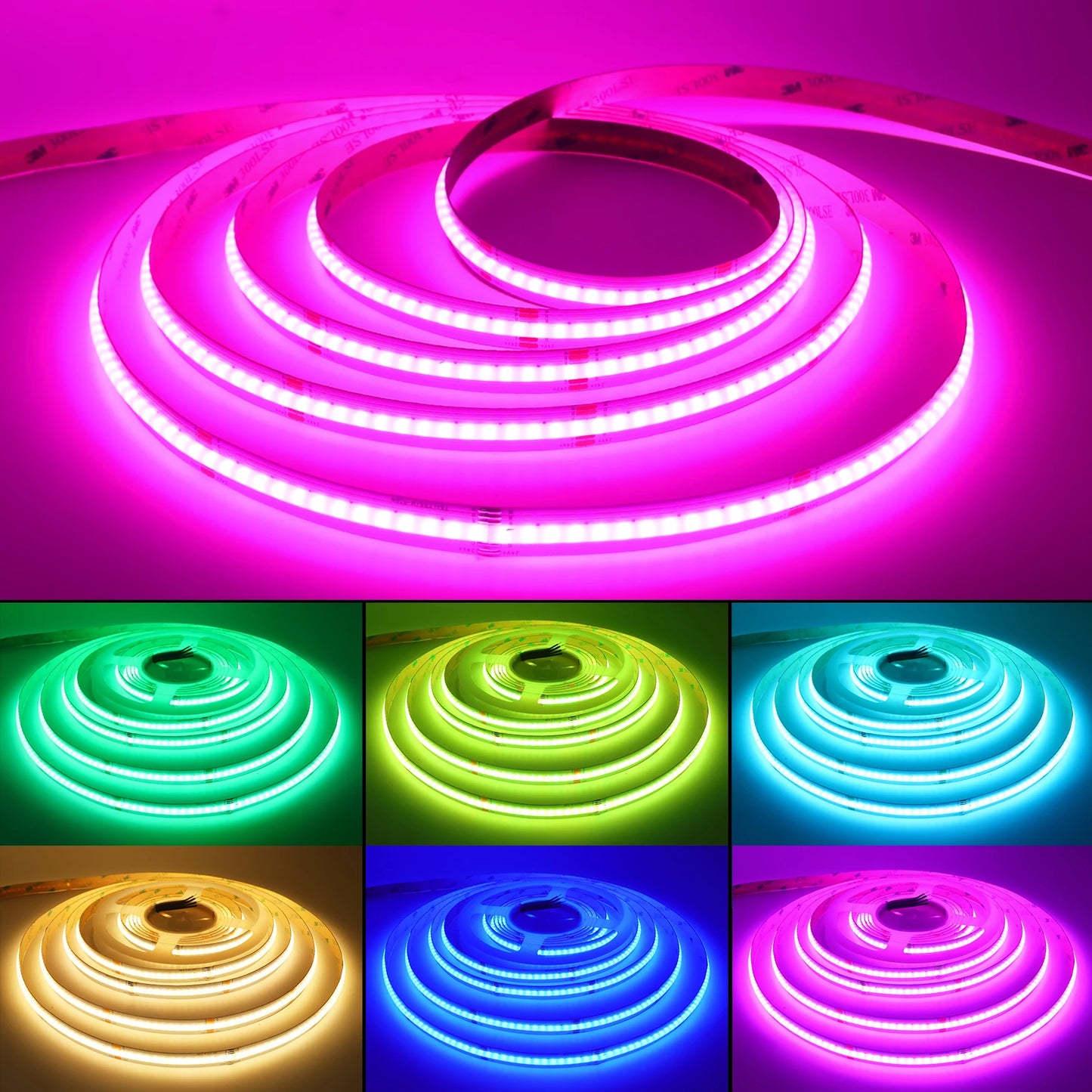 DC 12V 24V COB LED Strip RGBCCT High Bright Led Tape Diode