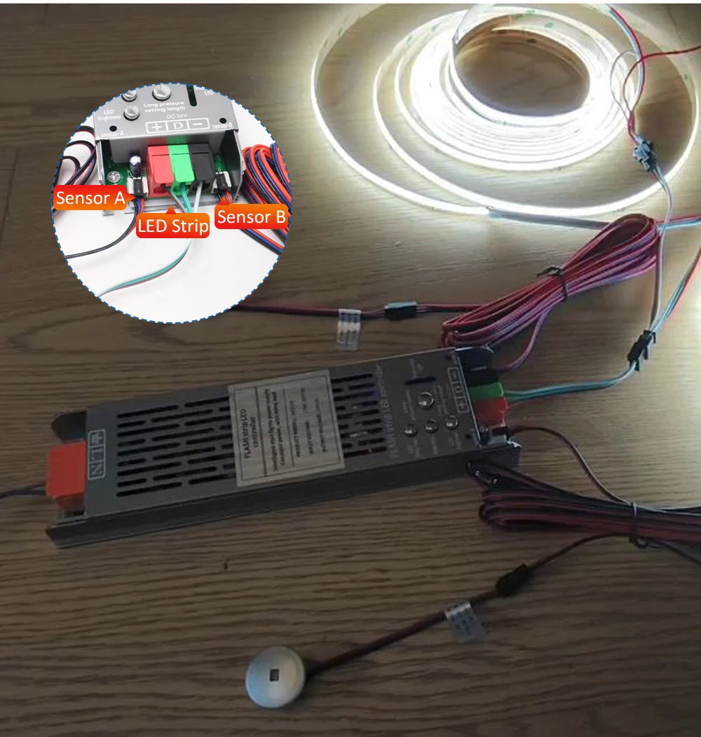 Sensor Motion Stairs LED Strip Light Kit 24V COB Water Flow