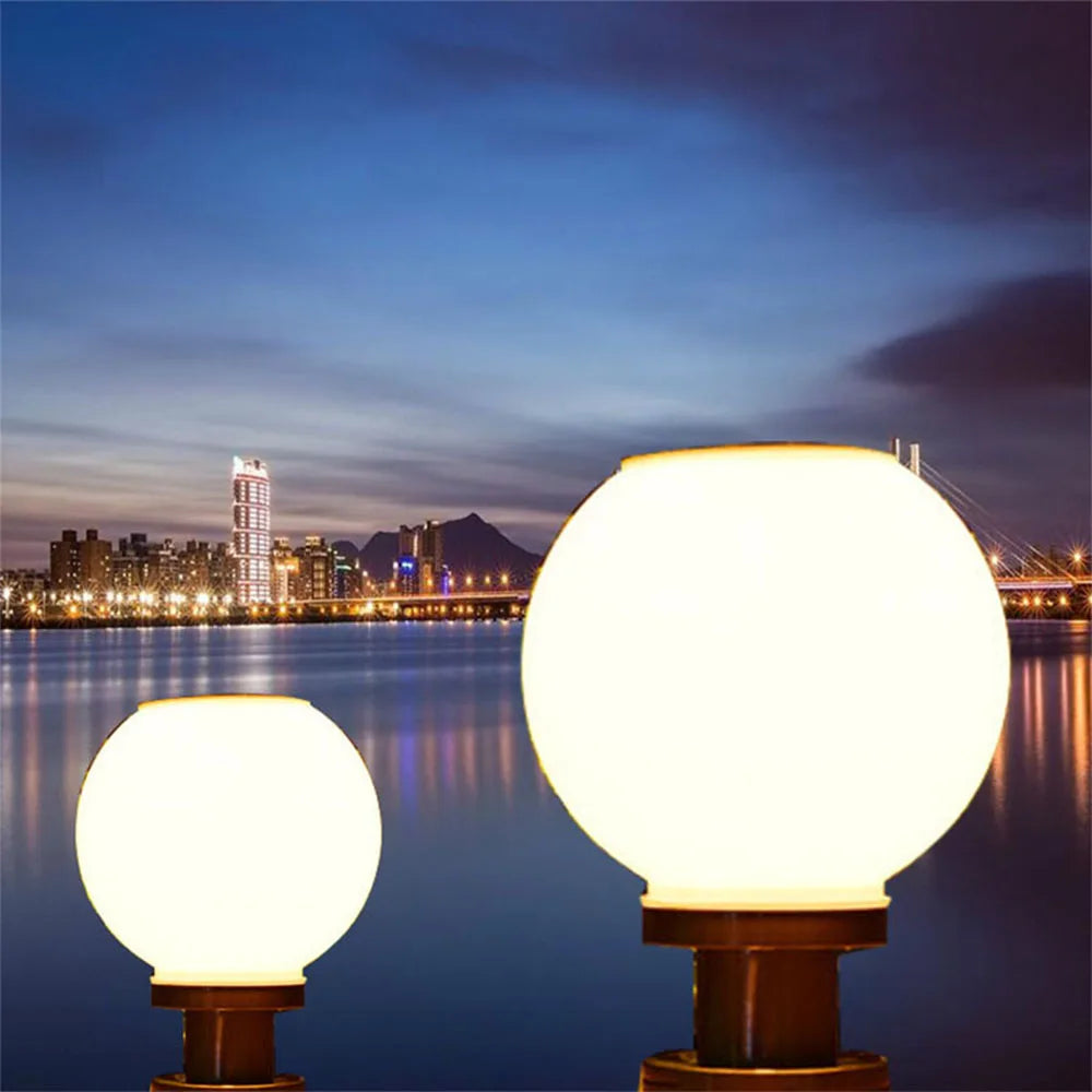 LED Round Ball Stainless Steel Solar Post Lamp Outdoor