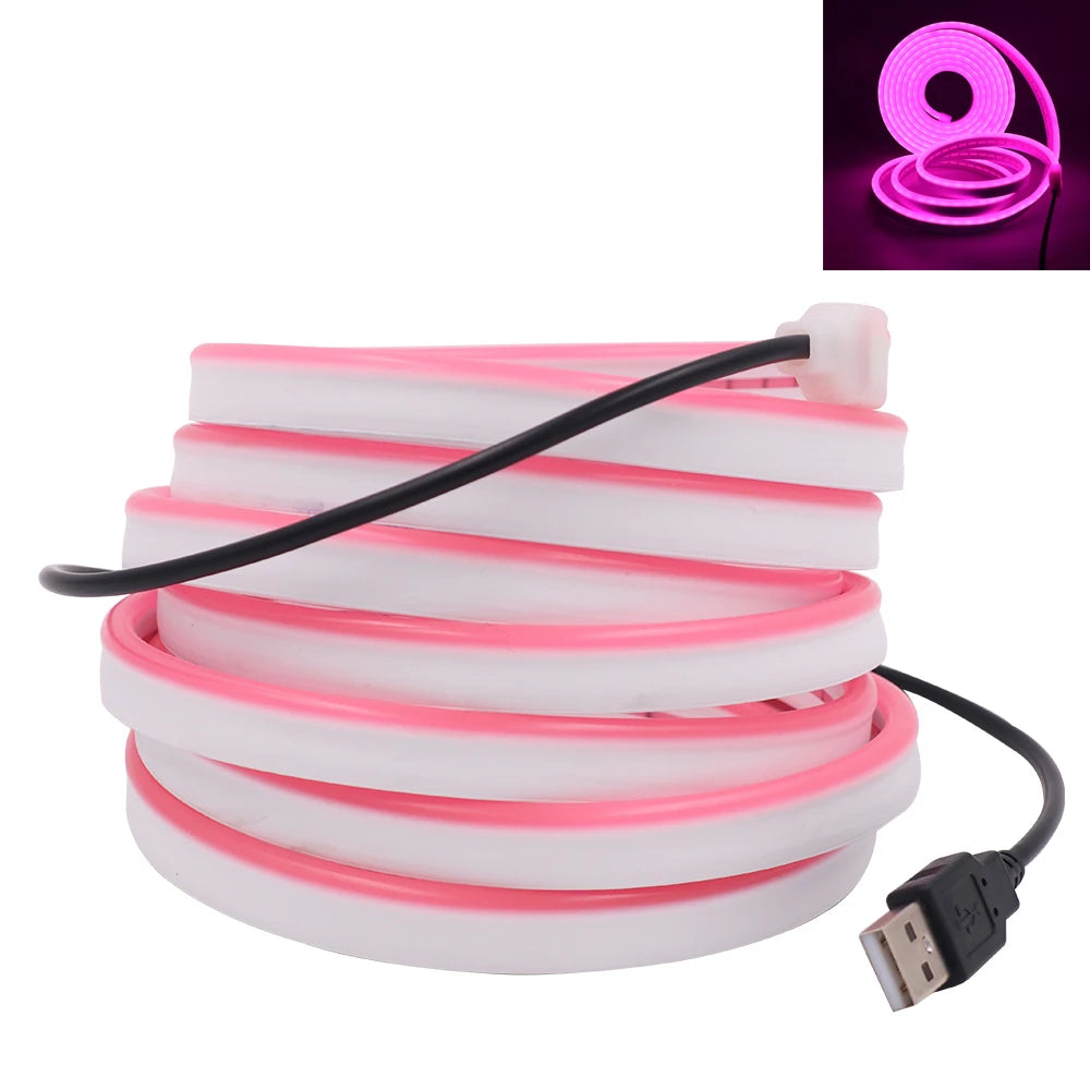 USB Neon LED Strip Light 5V 120LEDs Flexible Neon Rope Tape
