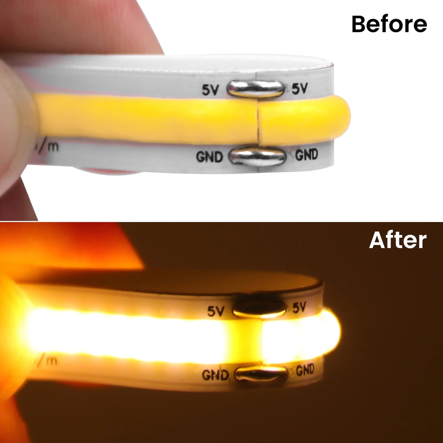 COB LED Strip 5V 12V 24V 320LEDs Flexible LED Tape