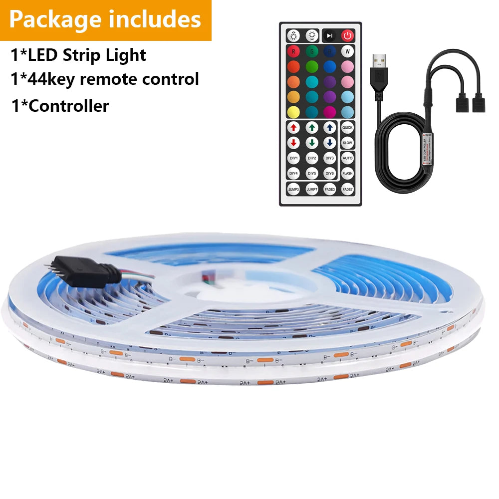 DC 5V USB RGB COB Light Strip 576LED/M Bluetooth APP 3key Controller